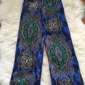 Zara Wide Leg Paisley Pants sz M
